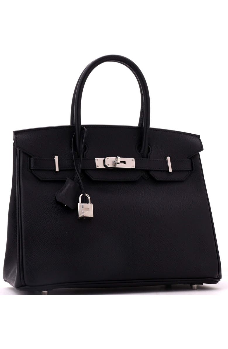 Pre-Owned Hermes Birkin Handbag Black Epsom with Palladium Hardware 30, Alternate, color, Noir
