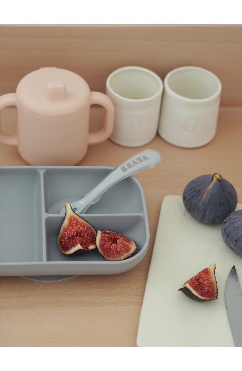 BEABA Sips & Bites 3-Piece Silicone Feeding Set, Alternate, color, Rose
