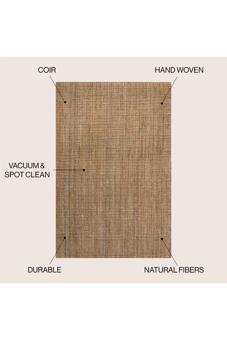 Biot Traditional Rustic Handwoven Jute Solid Area Rug, Alternate, color, Natural