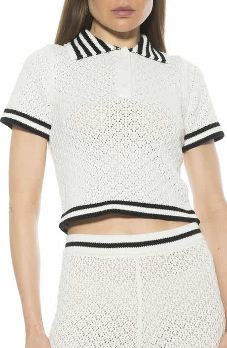 Alexia Admor Brinley Crochet Stitch Polo