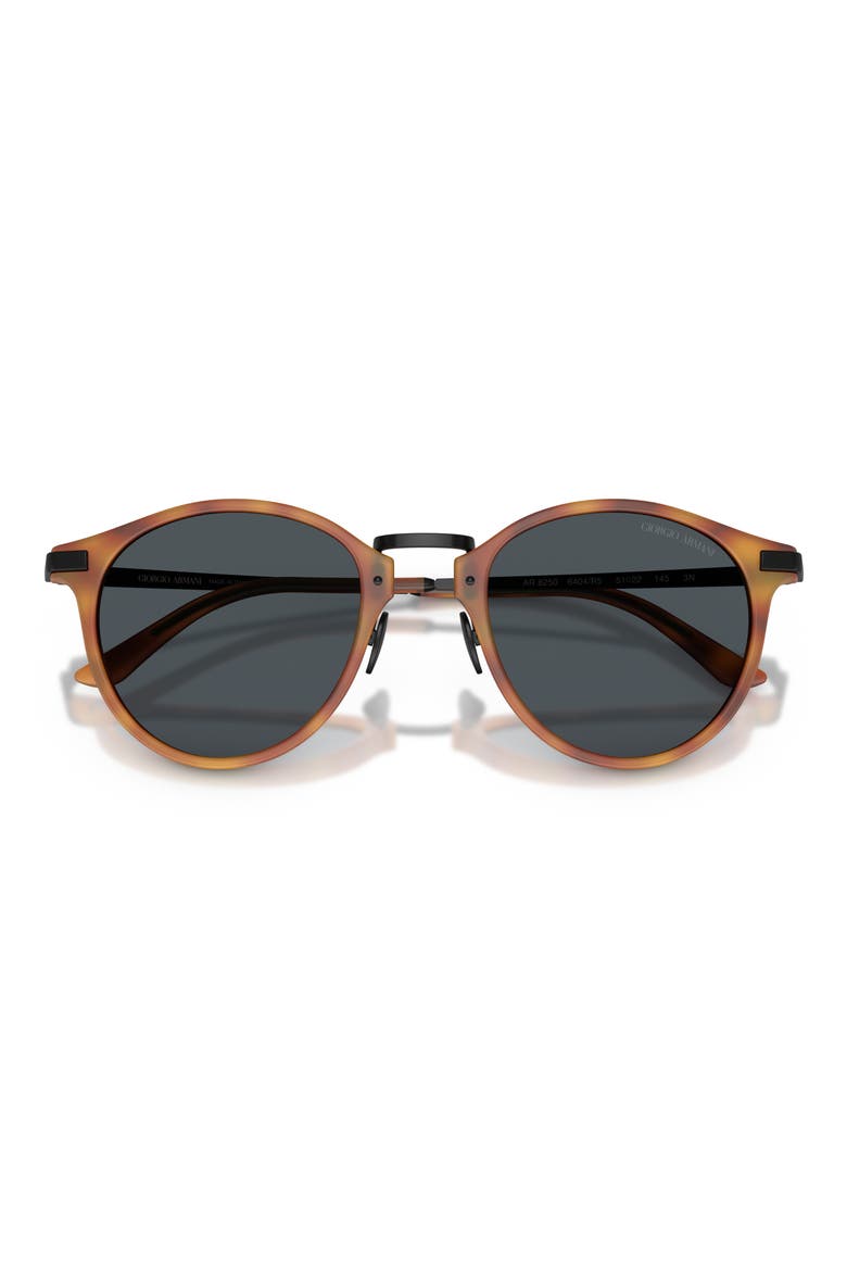 51mm Round Sunglasses, Alternate, color, MATTE BROWN TURTLE / BLUE