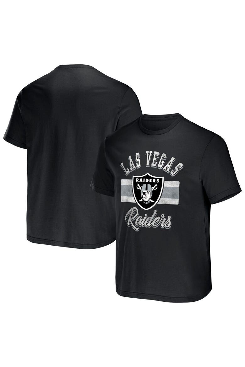 Men's NFL x Darius Rucker Collection by Fanatics Black Las Vegas Raiders Stripe T-Shirt, Main, color, Black