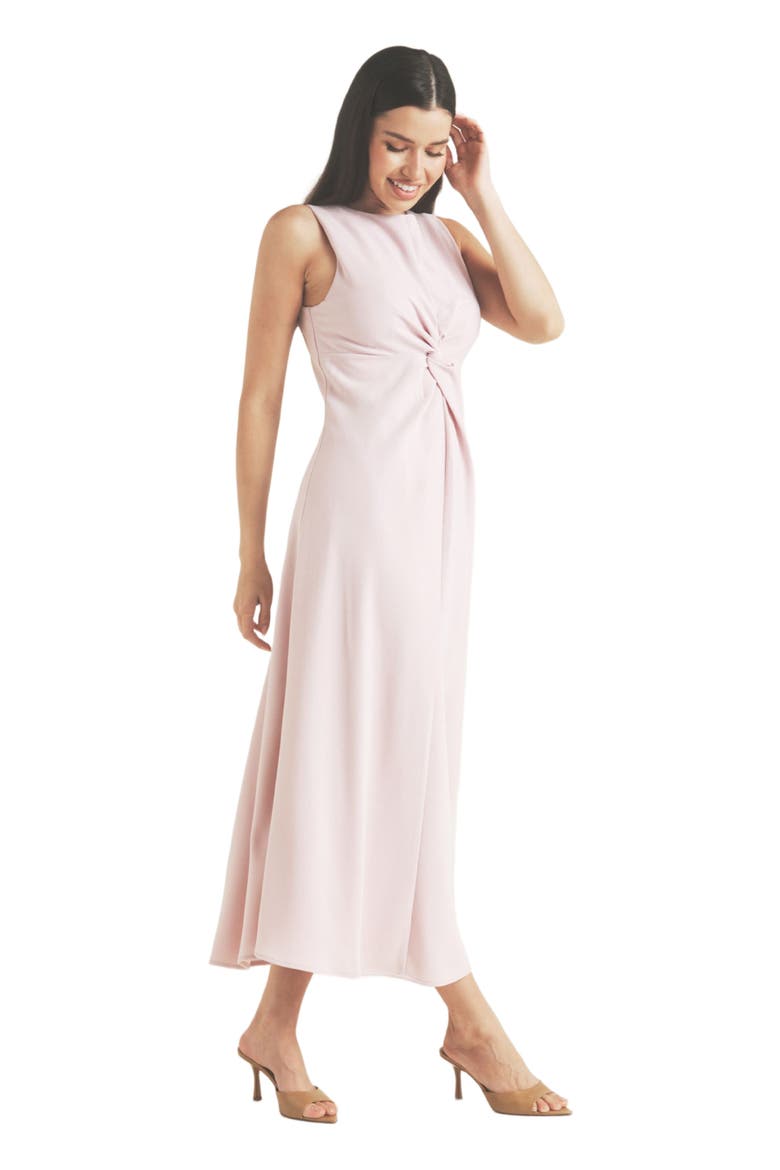 Daphne Knot Detail Sleeveless Midi Dress, Alternate, color, Lilac