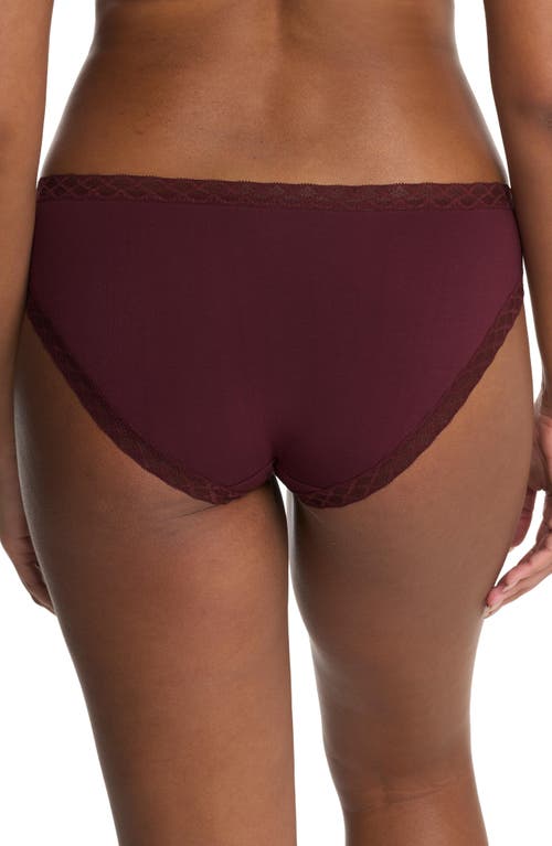 Natori Bliss Lace-trim Cotton Brief Underwear 156058 In Brown