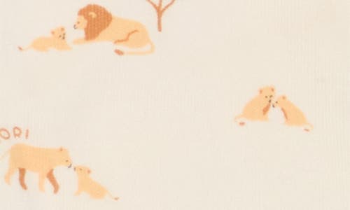 Mori Lion Print Fitted One-piece Short Pajamas In Lion Print