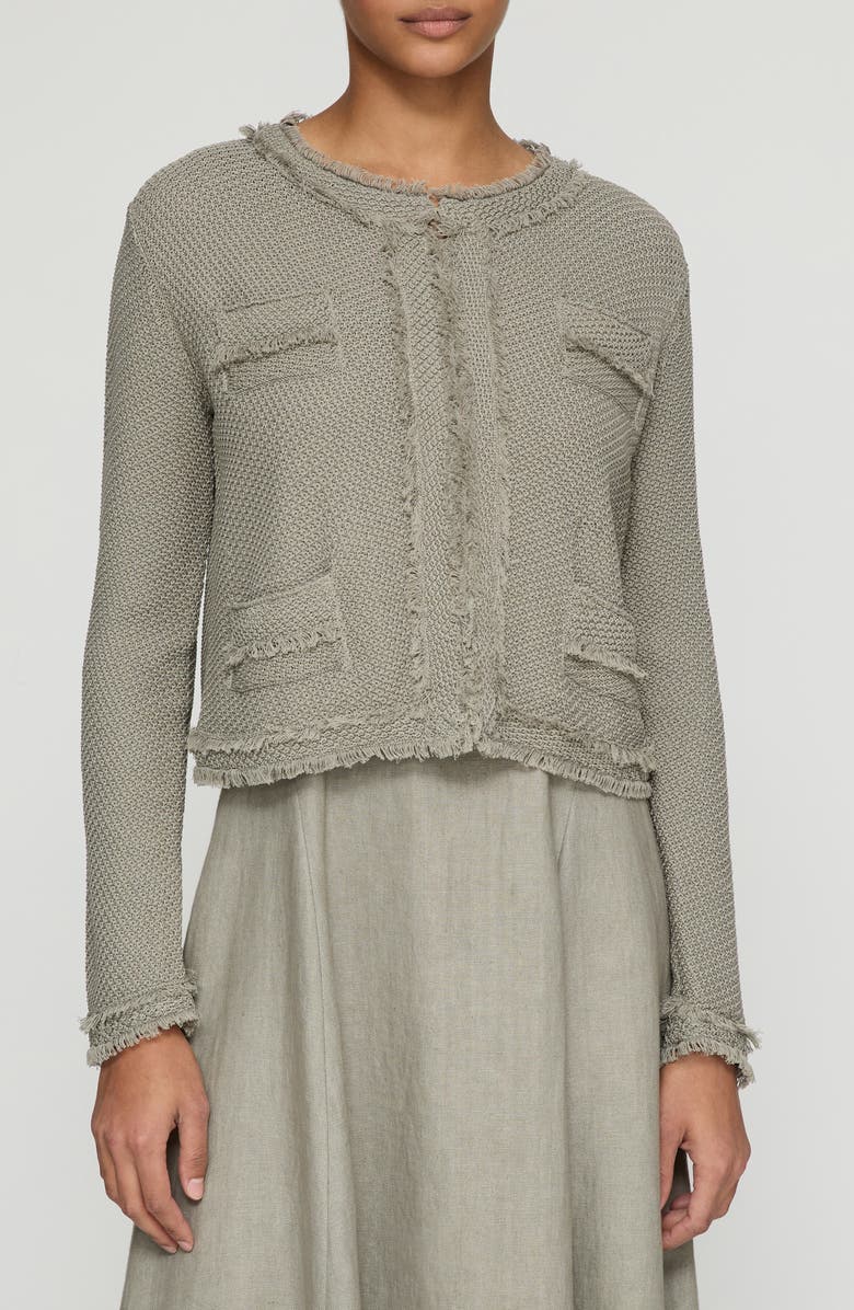 Lafayette 148 New York Textured Stitch Crop Jacket, Main, color, 