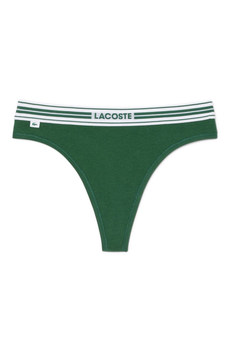 Stretch Cotton Jersey Thong, Alternate, color, GREEN