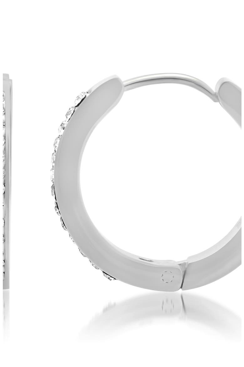 Swarovski Crystal Hoop Earrings, Alternate, color, METALLIC