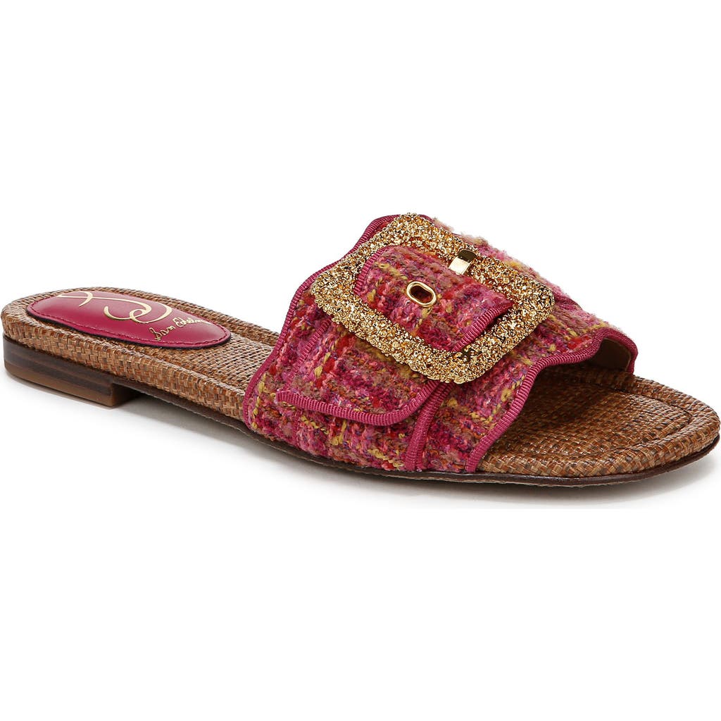 Sam Edelman Bambi2 Slide Sandal Magenta Mutli Fabric In Magenta Multi