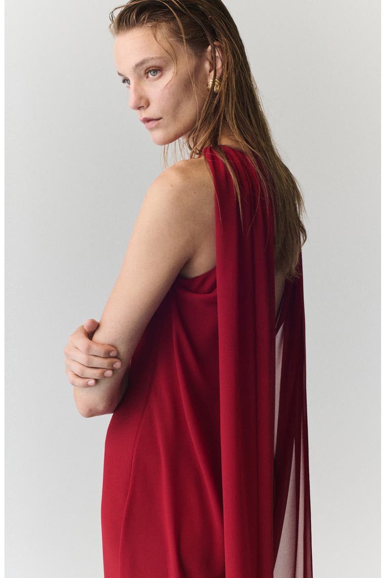 Cape Wide Leg Jumpsuit, Alternate, color, RED