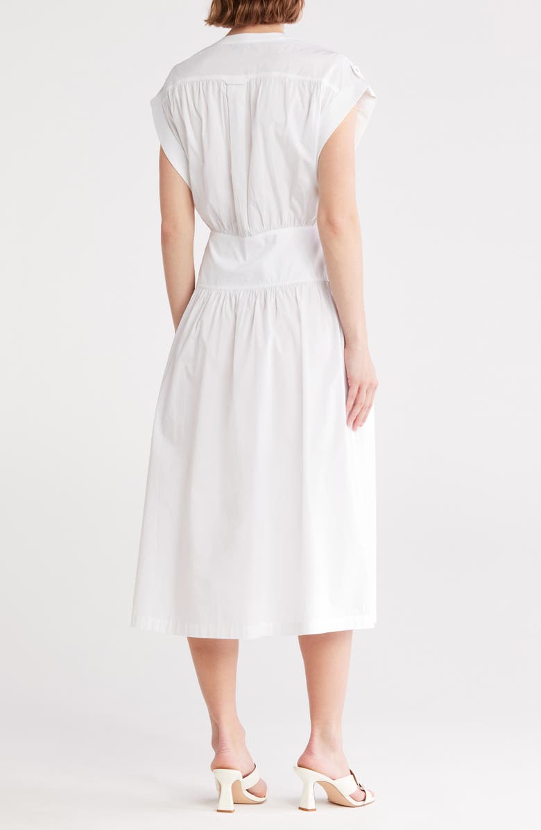 AREA STARS Cuffed Cap Sleeve Cotton Fit & Flare Dress, Alternate, color, White