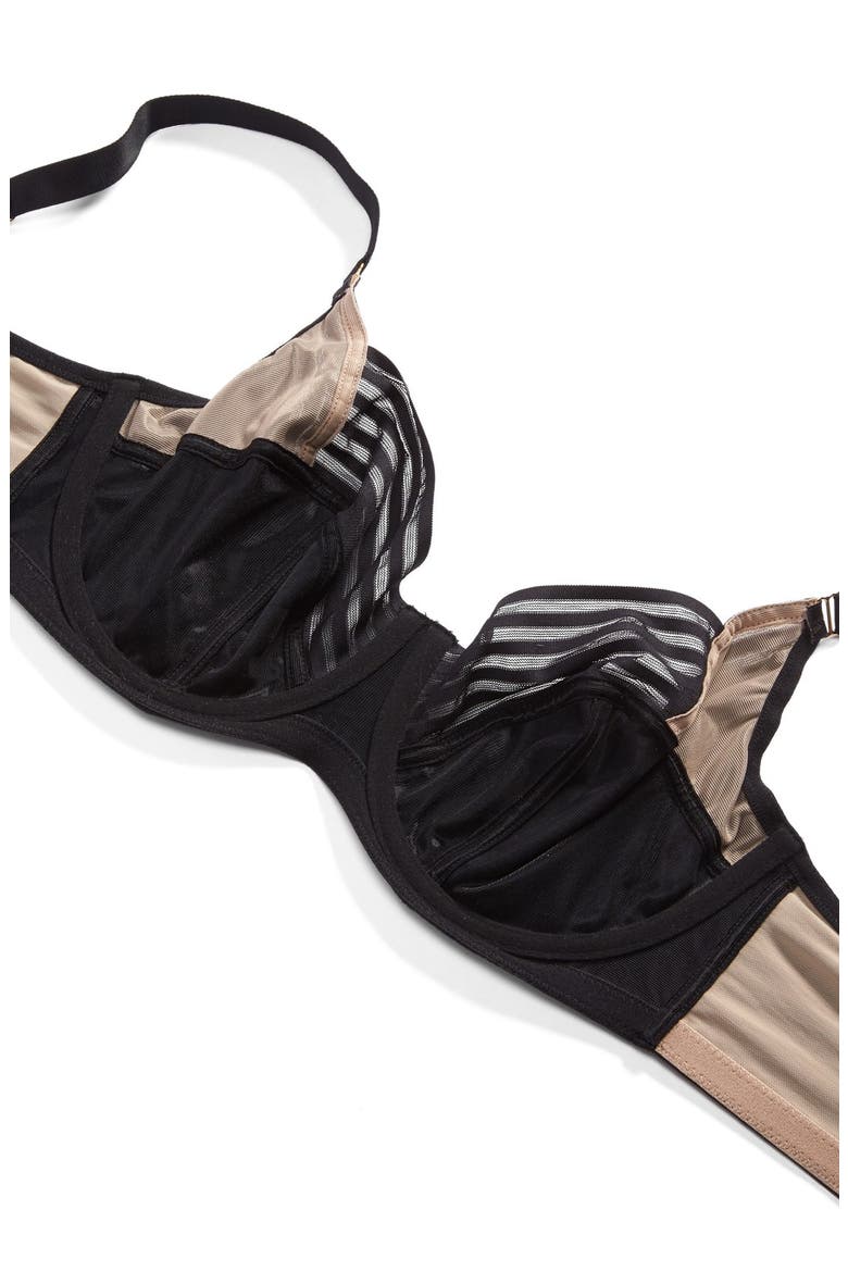 Etta Underwire Balconette Bra, Alternate, color, BLACK