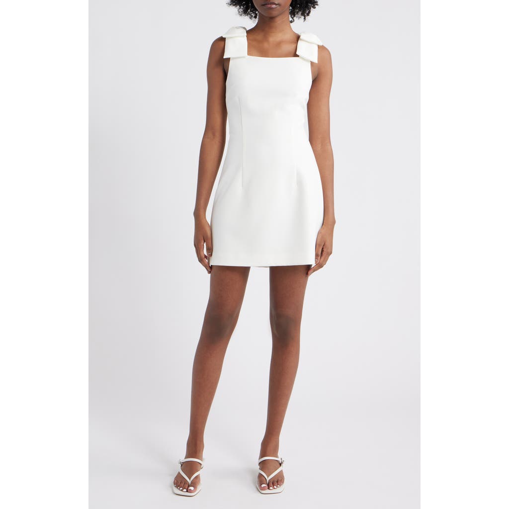French Connection Whisper Bow Strap Mini Dress In White