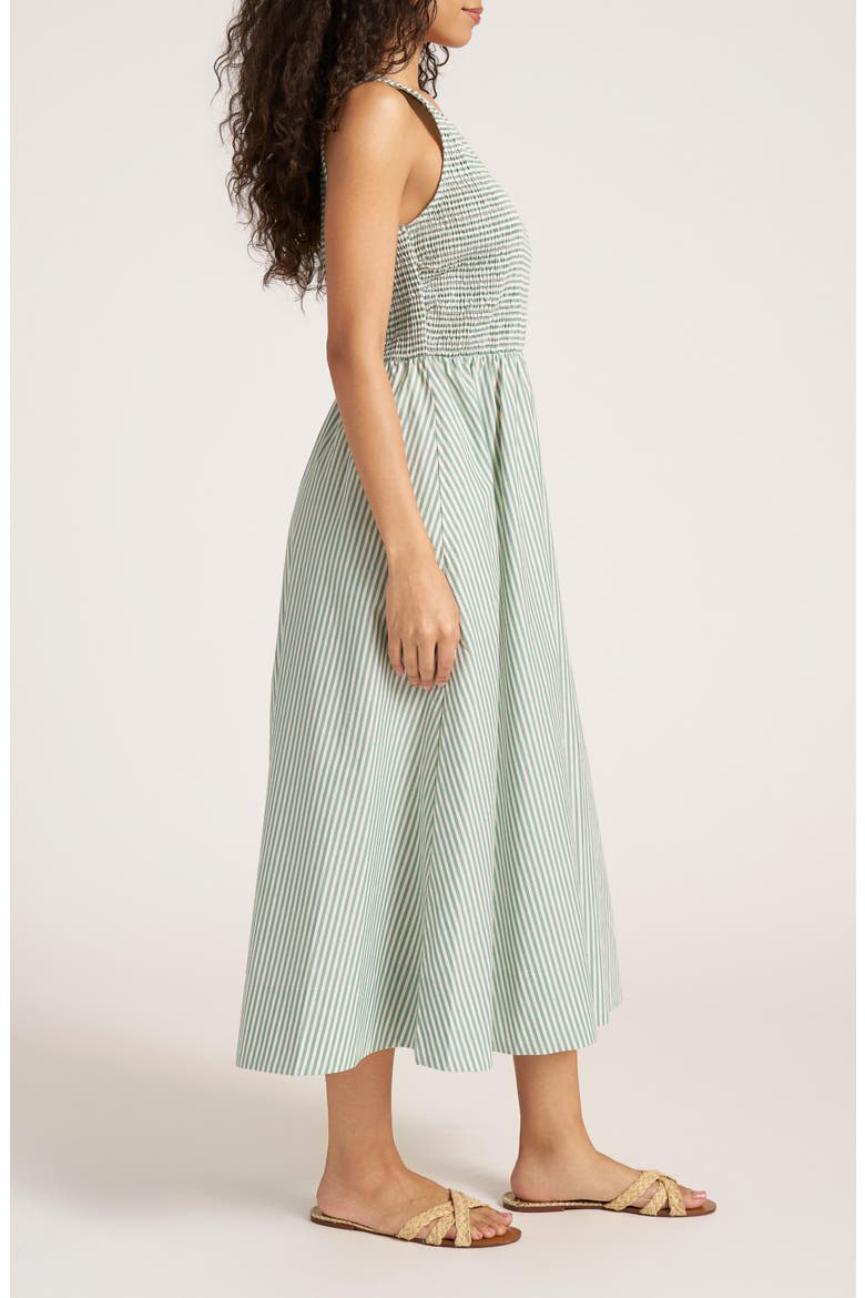 Verona Stripe Midi Dress, Alternate, color, JADE