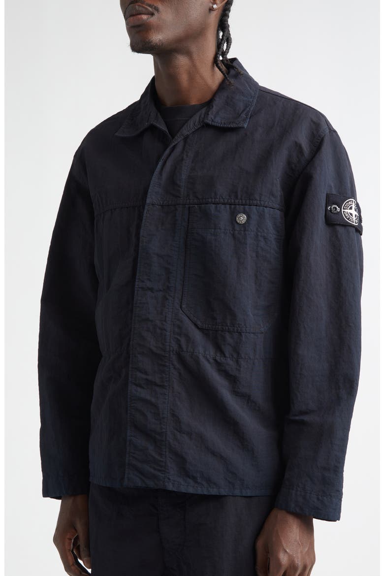 Compass Logo Patch Shirt Jacket, Alternate, color, V0029 BLACK