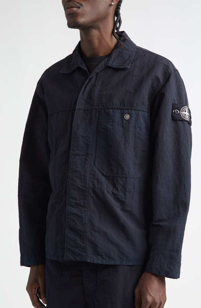 Stone Island Compass Logo Patch Shirt Jacket, Alternate, color, V0029 Black