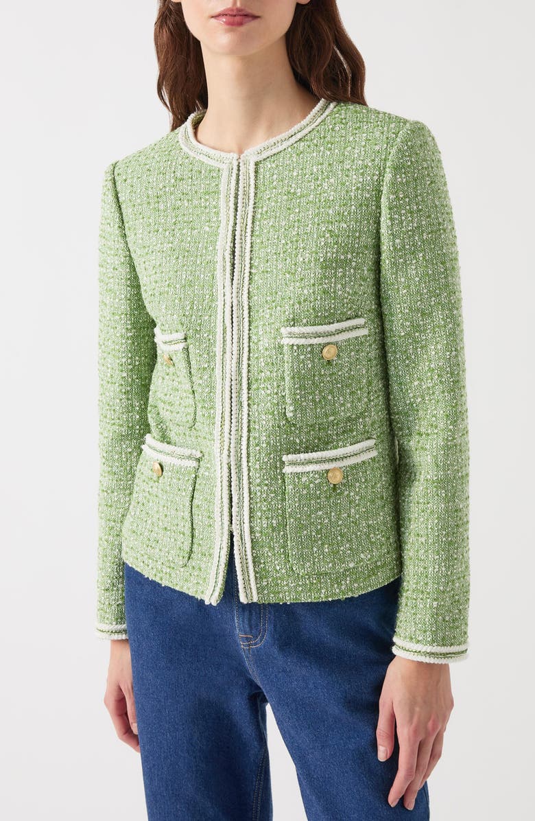 LK Bennett Charlie Trim Tweed Jacket, Main, color, 