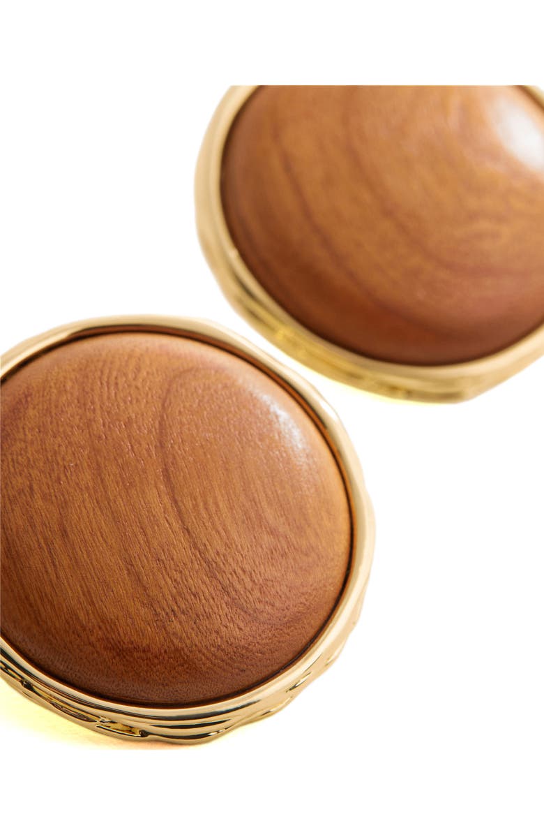 MANGO Wood Stud Earrings, Alternate, color, 