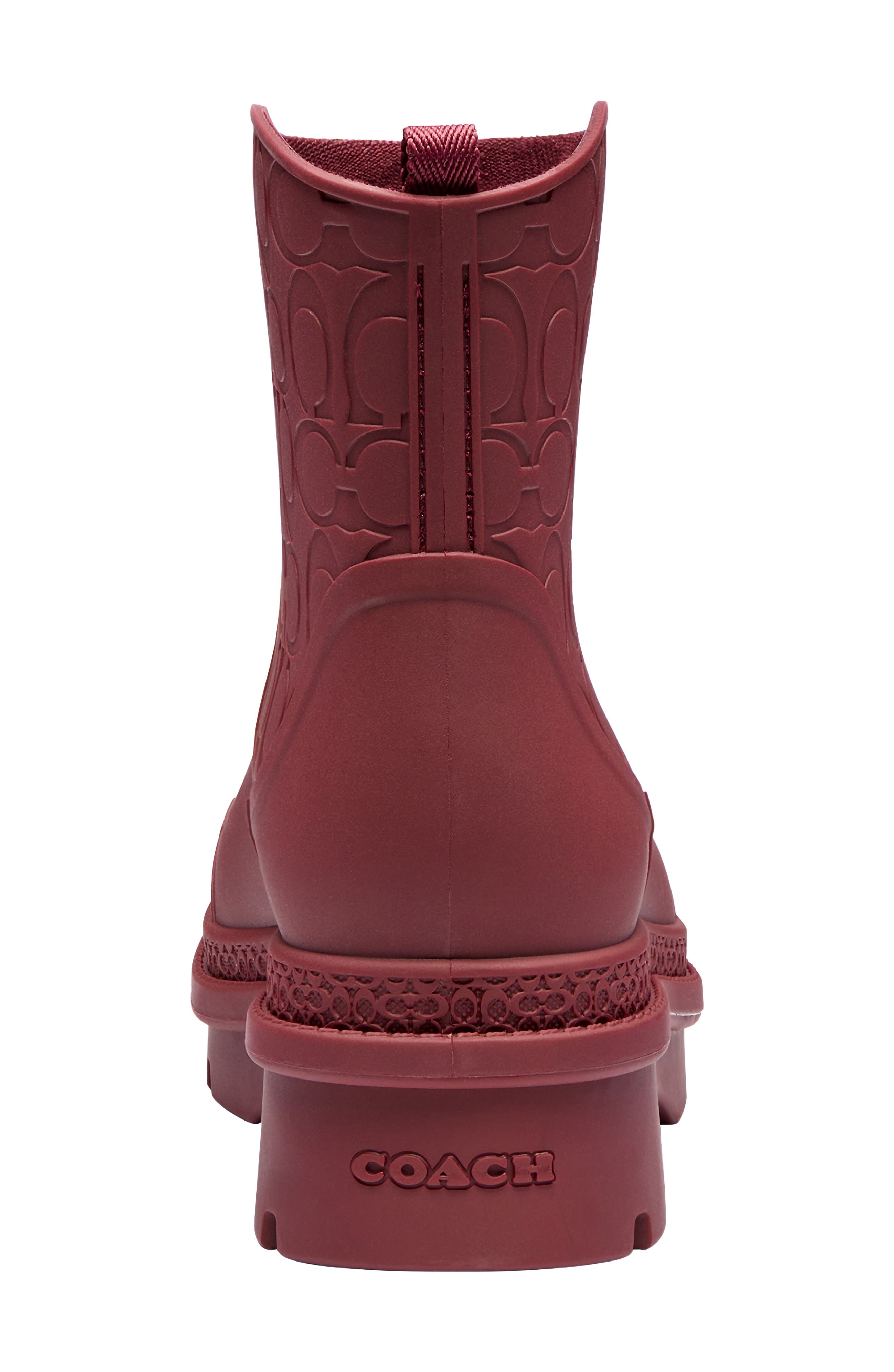 Logo Monogram Rain Boot, Alternate, color, DARK CHERRY