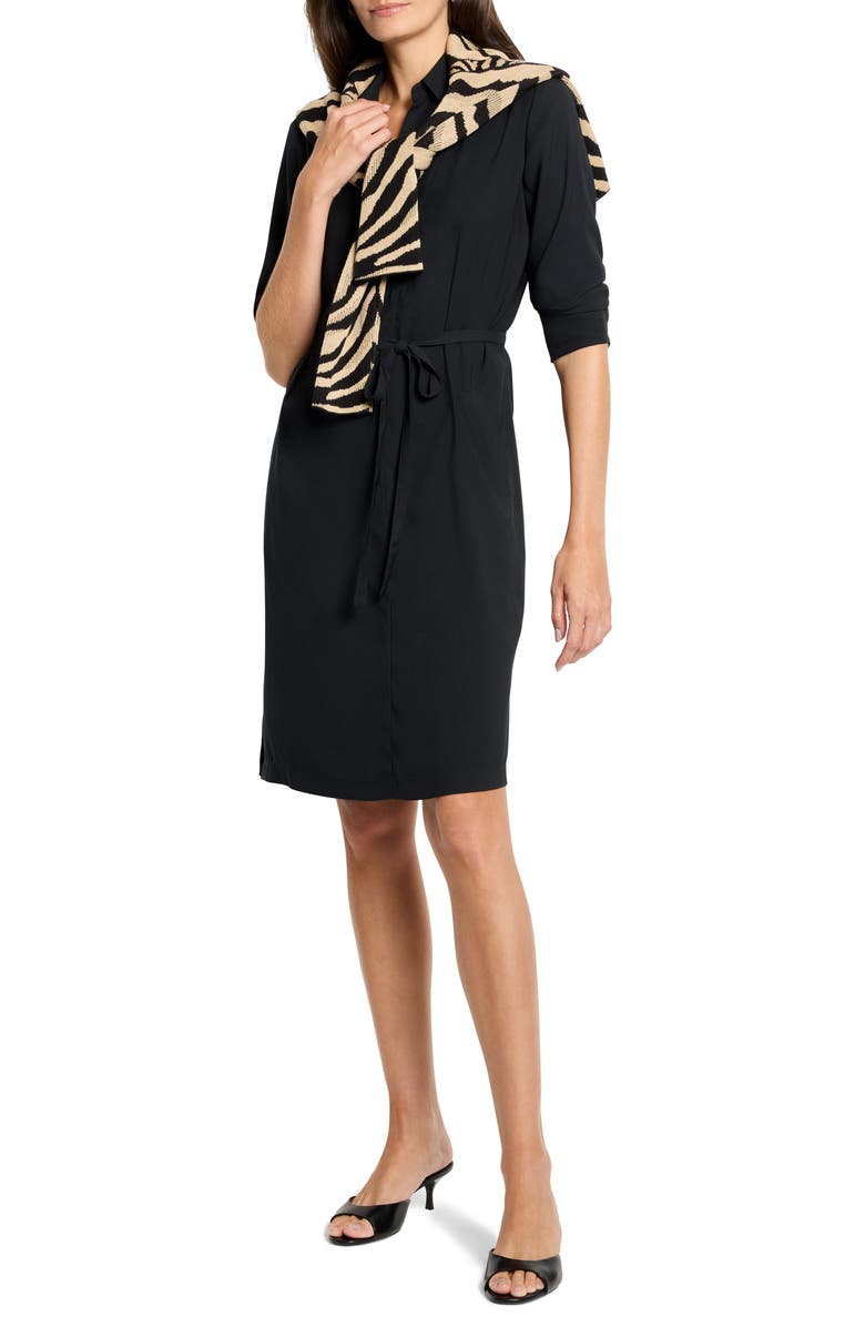 NIC+ZOE Devon Long Sleeve Shirtdress, Alternate, color, Black Onyx