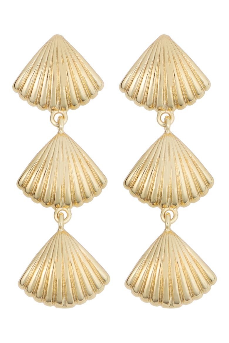 Linear Shell Drop Earrings, Main, color, GOLD