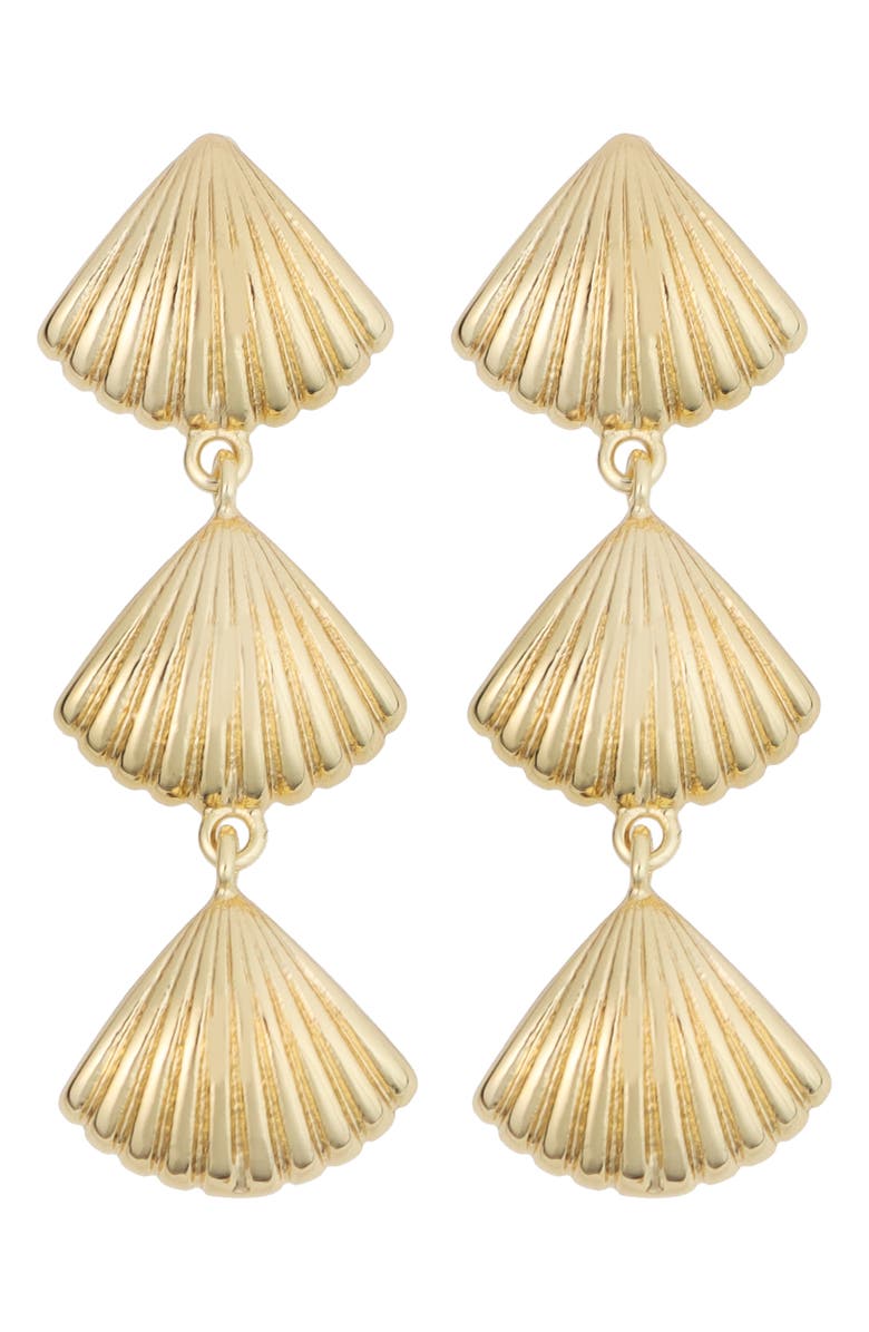 Panacea Linear Shell Drop Earrings, Main, color, Gold