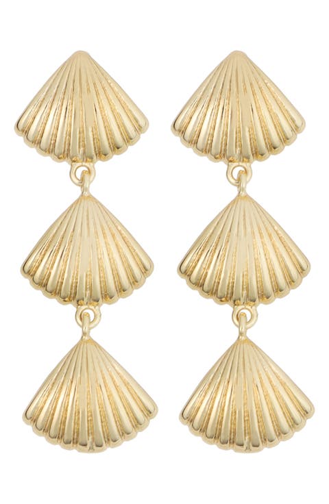 Linear Shell Drop Earrings