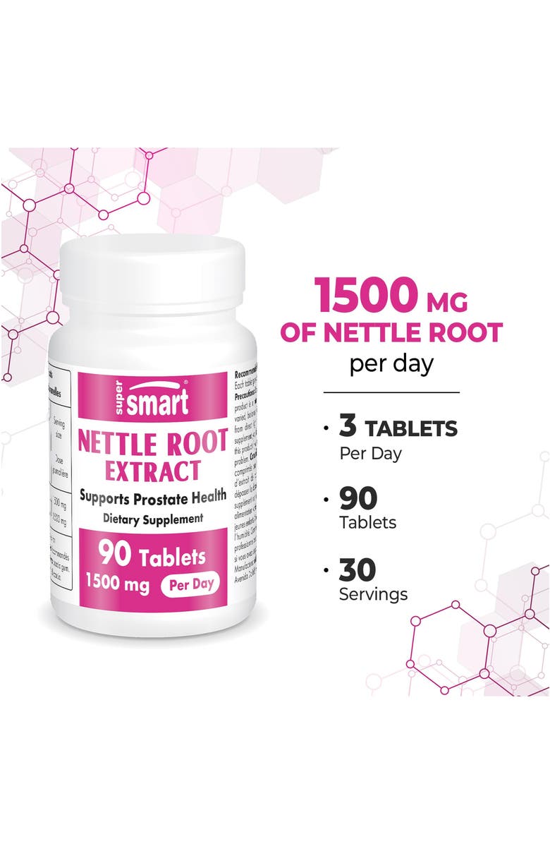 SuperSmart Nettle Root Extract 1500mg, Alternate, color, NO COLOR