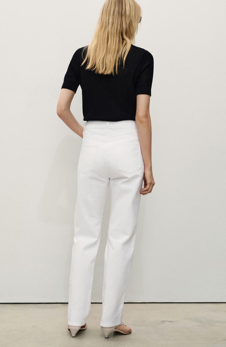 MANGO Matilda Mid Rise Straight Leg Jeans, Alternate, color, White