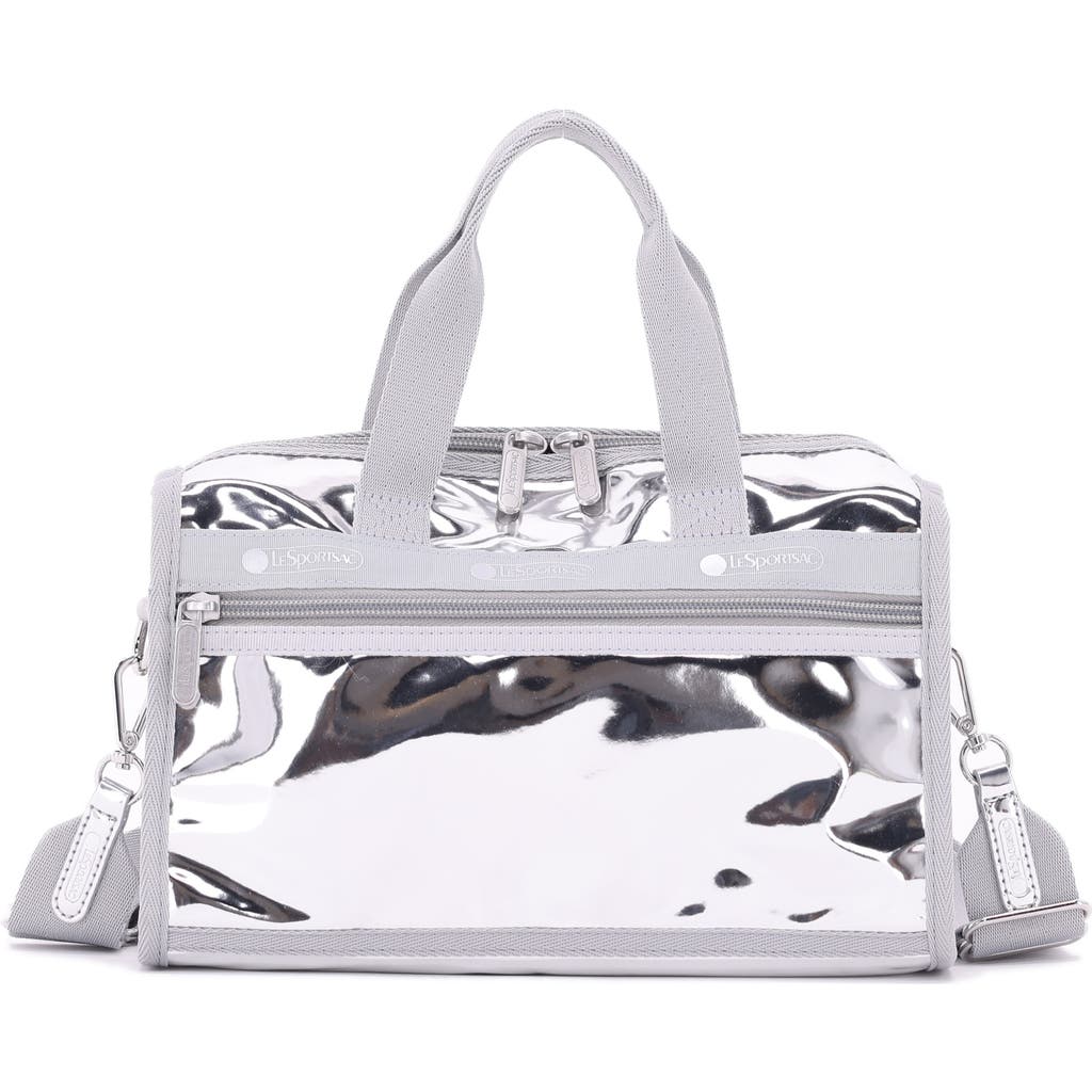 Lesportsac Mir Mini Metallic Duffle Bag In Silver