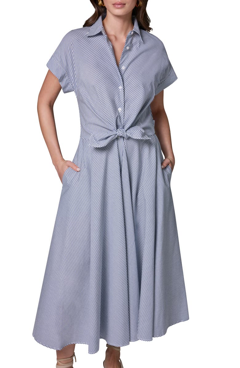 Donna Karan New York Stripe Midi Shirtdress, Alternate, color,