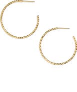 Argento Vivo Sterling Silver Argento Vivo Textured Hoop Earrings