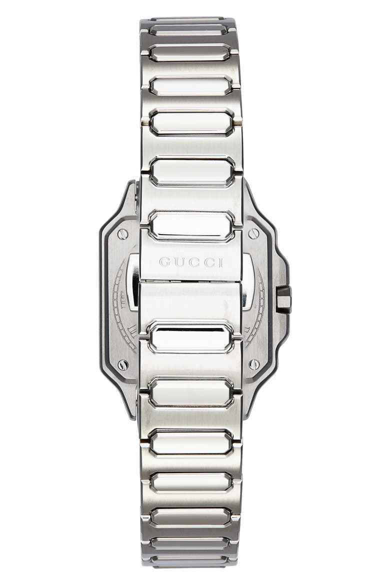G-Flat Diamond Bracelet Watch, 24mm, Alternate, color, SILVER/BLACK