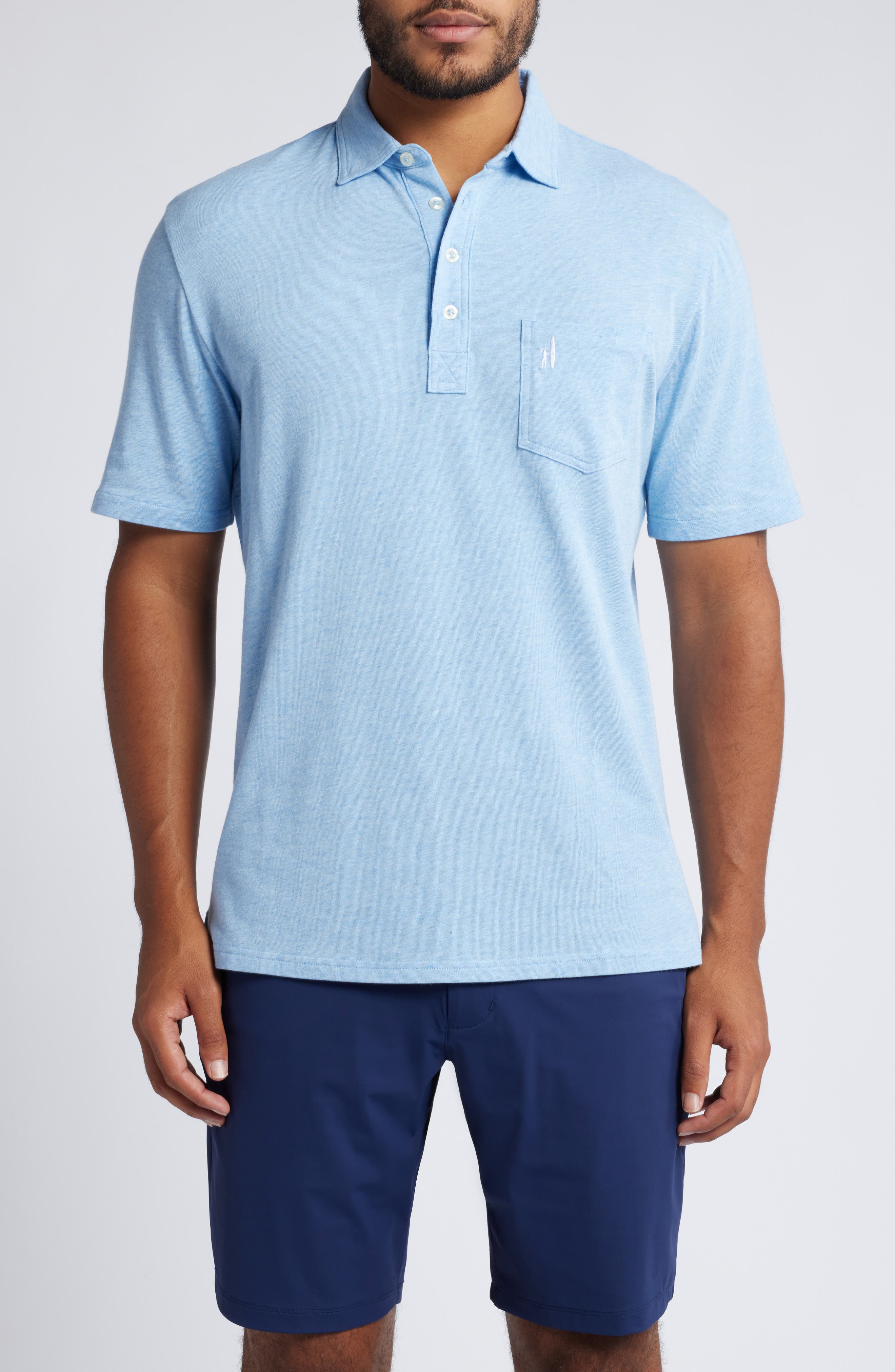 johnnie-O Heathered Original 2.0 Pocket Polo in Aspen 