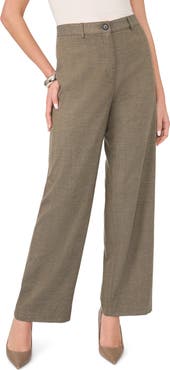 Vince Camuto High Waist Herringbone Straight Leg Pants