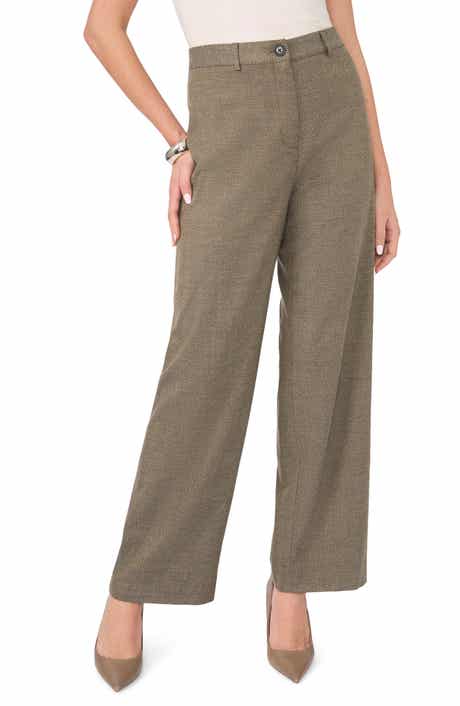 High Waist Herringbone Straight Leg Pants