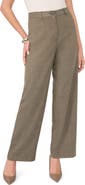 Vince Camuto High Waist Herringbone Straight Leg Pants