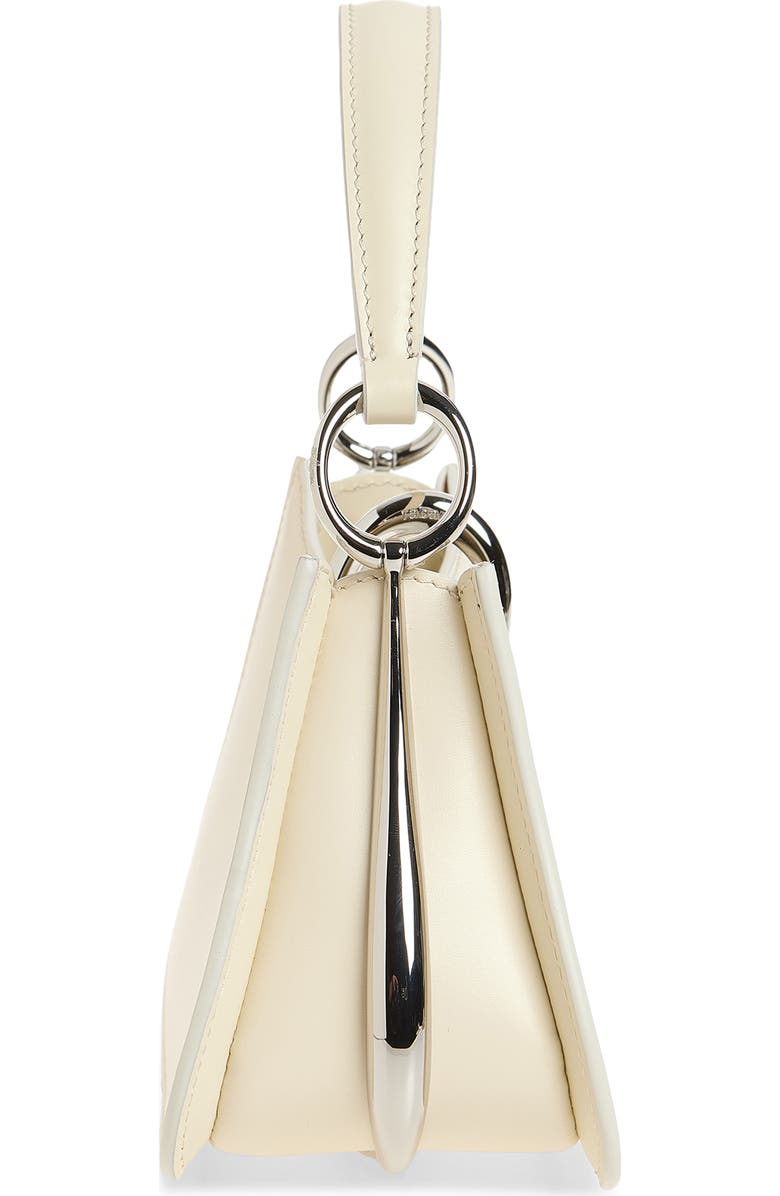 Rabanne Micro Ring Leather Top Handle Bag, Alternate, color, Ivory/ Silver