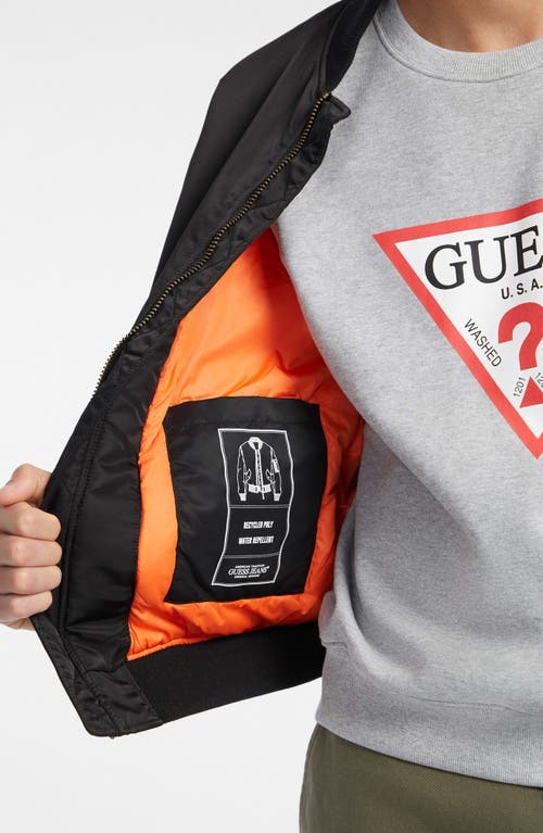 Guess Water Repellent Bomber Jacket In Jblk