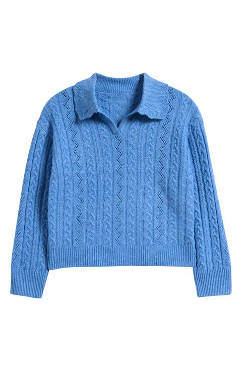 Kids' Cable Polo Sweater (Big Kid)