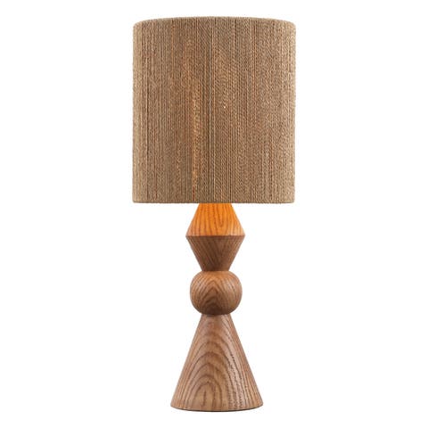 Orbic Taper Cottage Resin/Metal LED Table Lamp with Paper Rope Shade