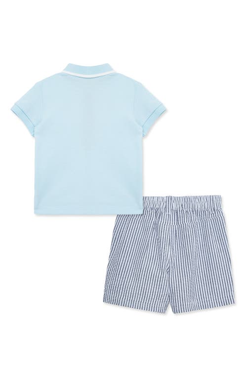 Shop Little Me Whale Embroidered Cotton Polo & Stripe Shorts Set