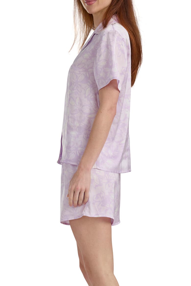 Satin Notch Collar & Boxer Pajamas, Alternate, color, CLOUD FLORAL