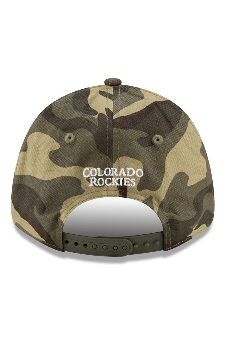 Men's New Era Camo Colorado Rockies 2021 Armed Forces Day 9FORTY Adjustable Hat, Alternate, color, Camo