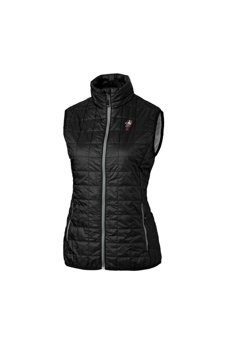 Cutter & Buck Women's Cutter & Buck Black Ohio State Buckeyes Vault Rainier PrimaLoft Eco Full-Zip Puffer Vest, Alternate, color, Black
