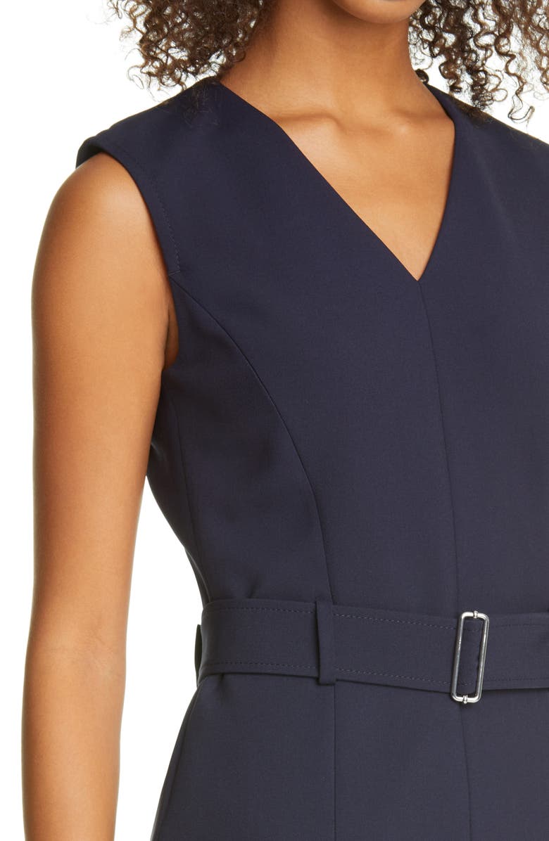 BOSS Dadorina Belted Front Slit Sheath Dress, Alternate, color, 