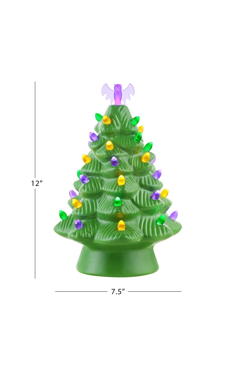 Mr. Halloween 12 in. Ceramic Halloween Tree - Green, Alternate, color, Green