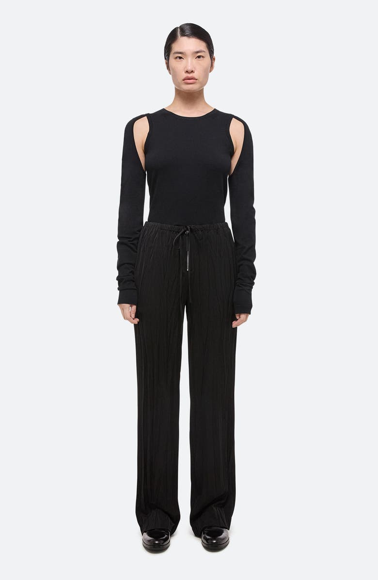 Helmut Lang Crush Drawstring Waist Pants, Alternate, color, Black