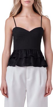 Endless Rose Mixed Media Layered Ruffle Camisole