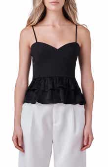 Endless Rose Mixed Media Layered Ruffle Camisole